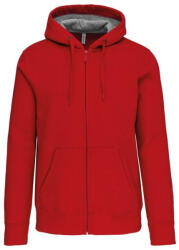 Kariban Uniszex cipzáras kapucnis vastag pulóver, Kariban KA444, Red-3XL (ka444re-3xl)