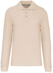 Kariban Férfi hosszú ujjú galléros piké póló, Kariban KA243, Light Sand-2XL (ka243lsa-2xl)
