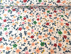  240 cm széles pamutvászon textil - színes apró virág mintás