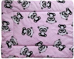  Lapos Ovis Kispárna 38x48 cm pamut borítással - Pöttyös Panda mintás - Rózsaszín