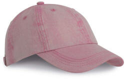 K-UP KP165 vintage hatású 6 paneles pamut baseball sapka K-UP, Dark Pink Washed-U (kp165kpiw-u)