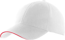 K-UP KP207 kontrasztos szendvics ellenzős 6 paneles baseball sapka K-UP, White/Red-U (kp207wh-re-u)