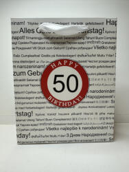  Ajándéktáska 50. születésnapra - többnyelvű "Boldog születésnapot" mintával (337860)