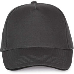 K-UP KP124 SANDWICH baseball sapka 5 paneles, pamut twill anyagból K-UP, Dark Grey/Black-U (kp124dg-bl-u)