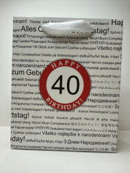  Happy 40 szülinapi ajándéktáska - többnyelvű mintával (337856)
