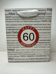  Ajándéktáska 60. születésnapra - többnyelvű "Boldog születésnapot" mintával (337864)