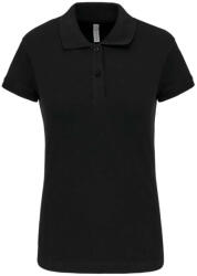 Kariban Női galléros sztreccs piké póló, Kariban KA240, Black-M (ka240bl-m)