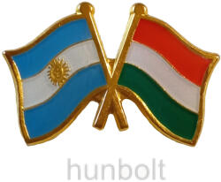  Kitűző, páros zászló Argentína-Magyar jelvény 26x15 mm