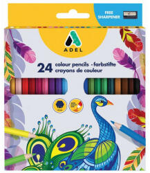 ADEL színesceruza 24db hatszögletű, ajándék hegyezővel