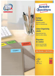 Avery Etikett címke, 70 x37mm, univerzális, 24 címke/ív, 100 ív/doboz, Avery piros (3448) - officefirst