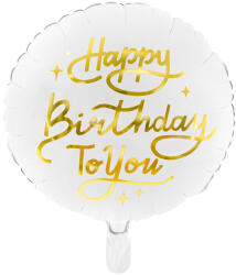  Fólia lufi Boldog születésnapot, 35 cm, fehér (FB58)