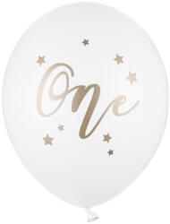  Léggömbök 30 cm, egy, pasztell tiszta fehér (1 db / 50 db. ) (SB14P-307-008)