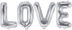  Lufi léggömb Szerelem, 140x35cm, ezüst (FB17M-018)