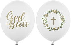  Lufi 30 cm, God Bless, pasztell tiszta fehér (1 db / 50 db) (SB14P-310-008)