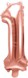 1'' számú fólia léggömb, 35 cm, rózsaszín arany (FB10M-1-019R)