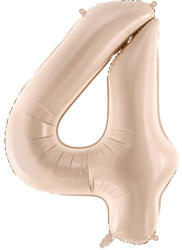  Foil Balloon Number ''4'', 72cm, dark beige (FB230T-4-013C)