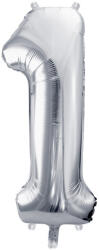  1'' számú fóliás léggömb, 72cm, ezüst (FB230M-1-018)