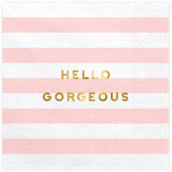  Szalvéták Yummy - Hello Gorgeous, világos rózsaszín, 33x33cm (1 db / 20 db. ) (SP33-68-081)