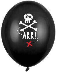  Léggömbök 30 cm, Pirates Party, pasztell fekete (1 db / 6 db) (SB14P-297-010-6)