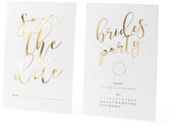  Meghívók Mentsd el a dátumot, fehér (1 pkt / 10 db. ) (ZPWP1-019M)