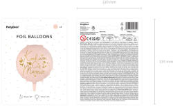  Kocham Ci�� Mamo'' fólia lufi, 45 cm, rózsaszín (FB127)