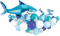  Léggömbfüzér - Cápa, kék, 150x95cm (GBN10)