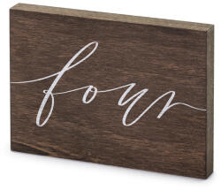  Fa asztalszám, ''Négy'', 2x18x12, 5 cm (KPZ8-4-100)