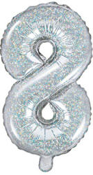  Fólia léggömb ''8'', 35cm, holografikus (FB10H-8-018)