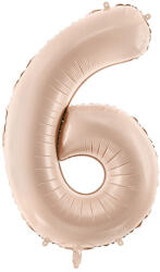  Foil Balloon Number ''6'', 72cm, dark beige (FB230T-6-013C)