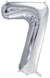  7'' számú fóliás léggömb, 72cm, ezüst (FB230M-7-018)