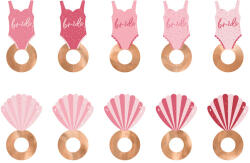  Italcímkék Swimsuite és Shell, 8x5 cm, mix (1 db / 10 db) (WSZ11)