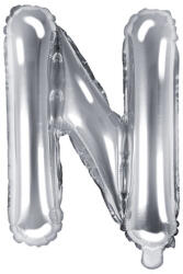  Fólia léggömb betű ''N'', 35cm, ezüst (FB2M-N-018)