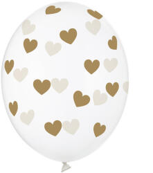  Léggömbök 30 cm, szívek, kristálytiszta (1 db / 6 db) (SB14C-228-099G-6)