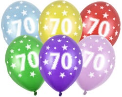  30 cm-es lufi, 70. születésnap, metál mix (1 db / 6 db) (SB14M-070-000-6)