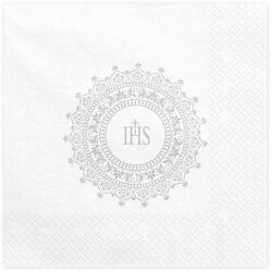  Szalvéta elsőáldozás - IHS, 33x33cm, ezüst (1 db / 20 db) (SP33-63-018)