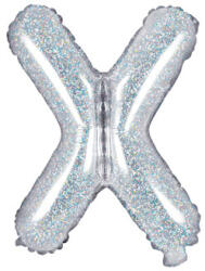  Fólia Lufi betű ''X'', 35cm, holografikus (FB2H-X-018)