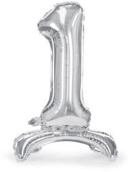  Álló fólia lufi ''1'' számú, 70cm, ezüst (FB102M-1-018)