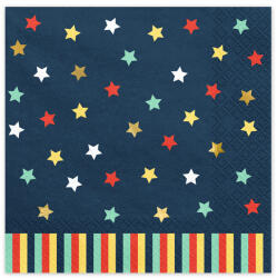  Szalvéták Stars, 33x33 cm, sötétkék (1 db / 12 db. ) (SP33-93)