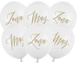  Léggömbök 30 cm, pasztell tiszta fehér (1 pkt / 6 db. ) (SB14P-273-008-6)