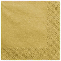  Szalvéta, 3 rétegű, arany metál, 33x33cm (1 db / 20 db. ) (SP33-1-019ME)