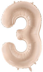  Foil Balloon Number ''3'', 72cm, dark beige (FB230T-3-013C)