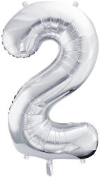  2'' számú fóliás léggömb, 86 cm, ezüst (FB1M-2-018)