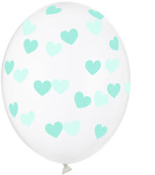  Léggömbök 30 cm, szívek, kristálytiszta (1 db / 6 db) (SB14C-228-099MI-6)