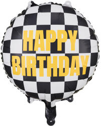  Fólia lufi Kockás zászló Boldog születésnapot, 45 cm, mix (FB220)