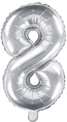  8'' számú fóliás léggömb, 35 cm, ezüst (FB10M-8-018)