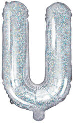  Fólia léggömb betű ''U'', 35 cm, holografikus (FB2H-U-018)