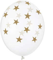  Léggömbök 30 cm, csillagok, kristálytiszta (1 db / 6 db) (SB14C-257-099G-6)