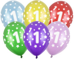  Fémes színű 30cm lufik 1. születésnapos ünnephez (SB14M-001-000)