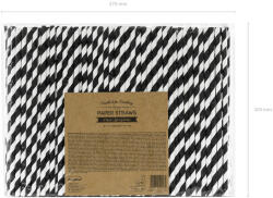  Papírszívószálak, fekete, 19, 5 cm (1 db / 250 db) (SPP1-010-250)