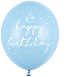 Strong Balloons 30cm, happy. . . , P. B. Blue (1 pkt / 6 db. ) (SB14P-244-011-6)